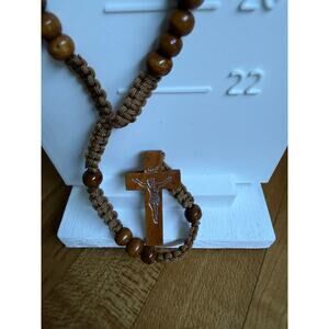3 sets of Wood Rosary with shimmery gift bag New